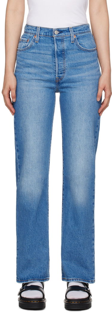 Nohavice a džínsy Levi's Blue Ribcage Full Length Jeans Modrá | 79078-0008, 0