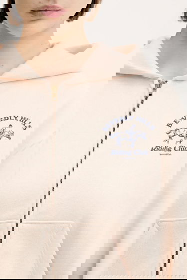 Mikina Sporty & Rich Sporty & Rich BH Riding Club Cropped Zip Hoodie Béžová | ST083626255CR01, 3