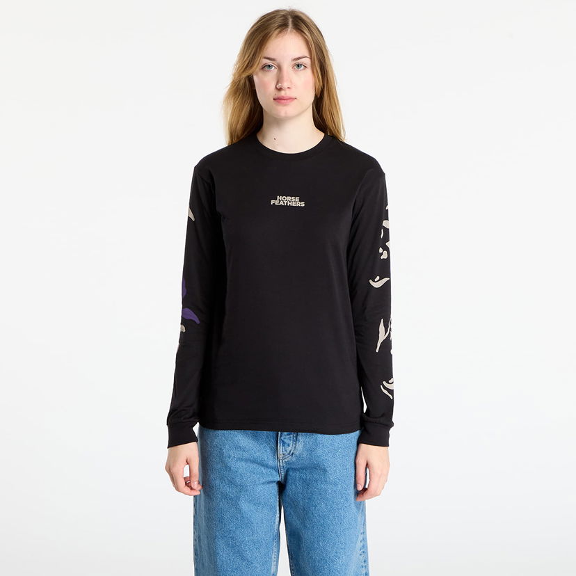 Tričko Horsefeathers Long Sleeve T-Shirt Reiko Top Čierna | SW958B