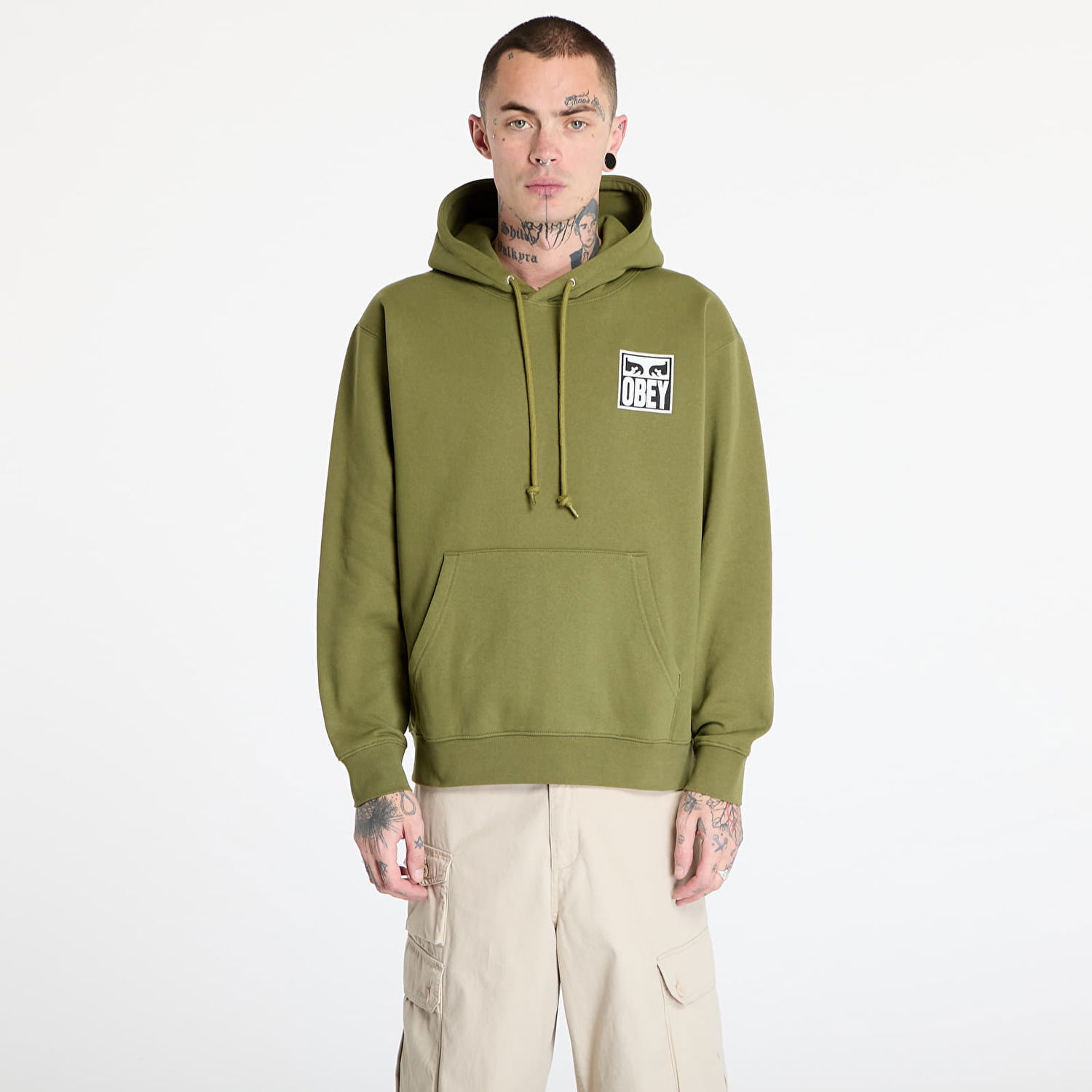 Mikina OBEY Eyes Icon Hoodie Zelené | 112843126-MGN, 0