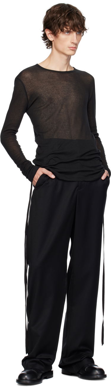 Sveter Ann Demeulemeester Ann Demeulemeester Greg Long Sleeve T-Shirt Čierna | 2402-M-JTS12-35-FA434-099, 3