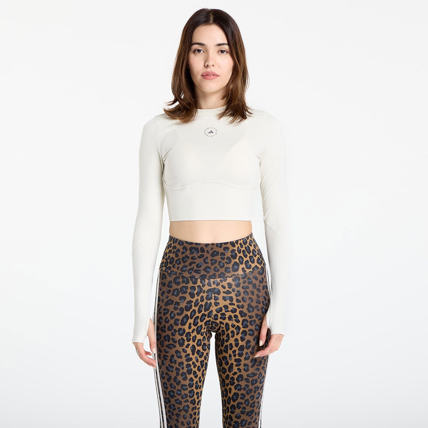 Crop Top adidas Performance Stella McCartney Training Longsleeve Crop Top Biela | JM1403, 0