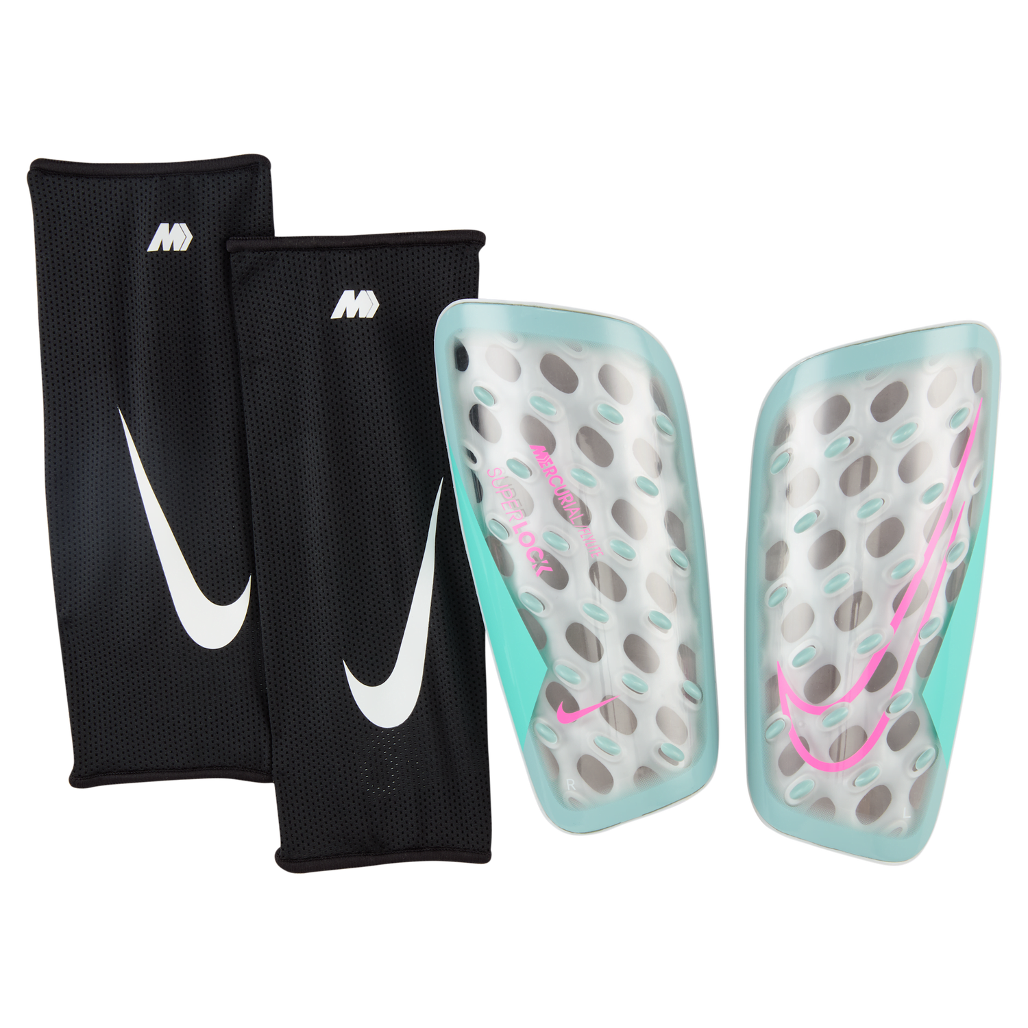 Športový doplnok Nike Mercurial FlyLite SuperLock Soccer Shin Guards Biela | DN3608-395, 1