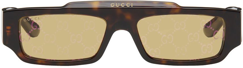 Brown Rectangular Sunglasses