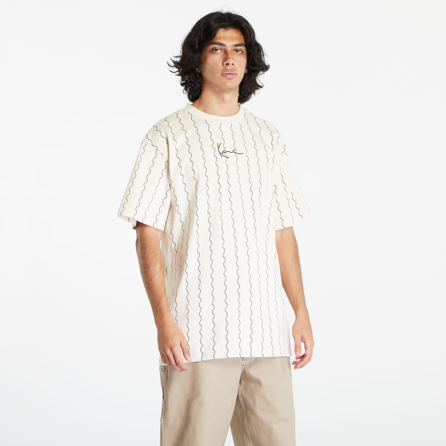 Tričko Karl Kani Small Signature Ziczac Pinstripe Tee Biela | 6037819, 0