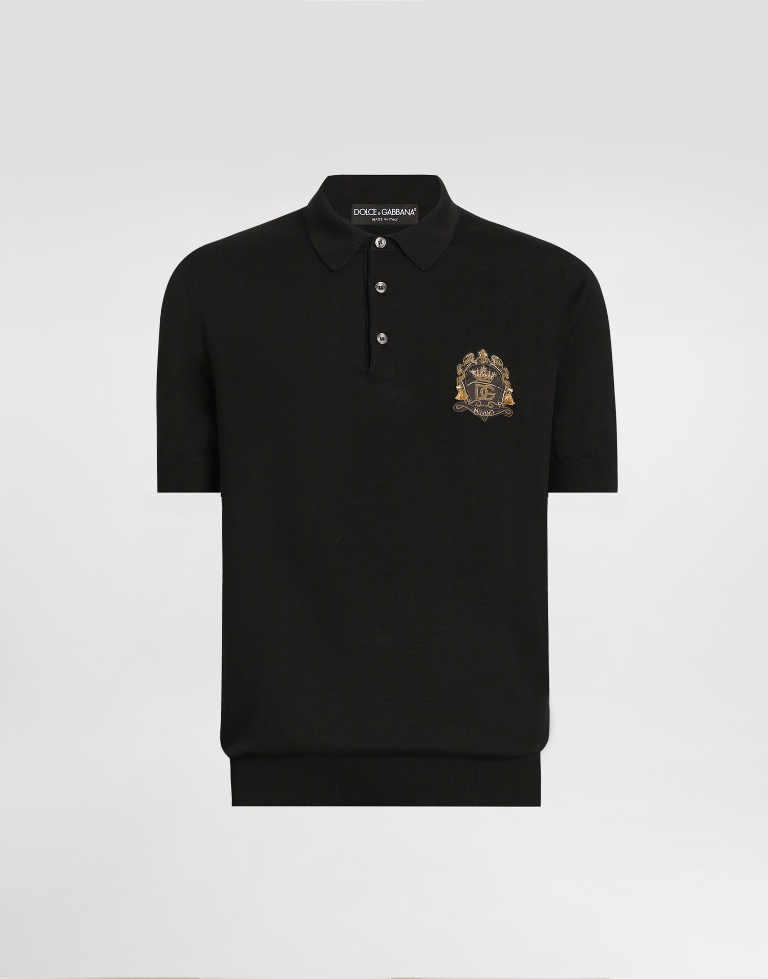 Polo tričko Dolce & Gabbana Virgin Wool Polo Shirt 46 Čierna | GXZ02ZJDVG8N0000, 1