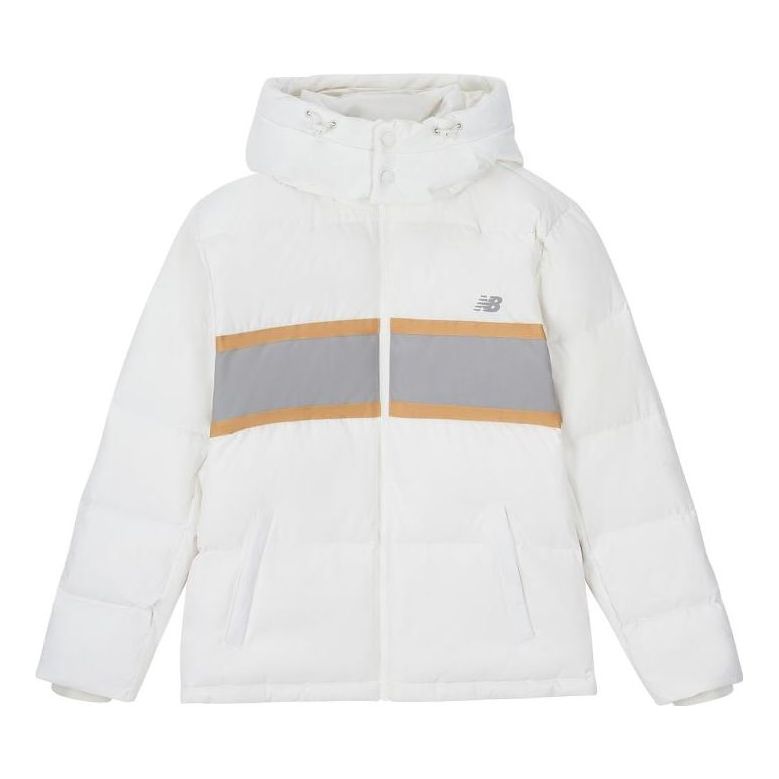 Prešívaná bunda New Balance Sportswear Hooded Jacket Biela | AMJ33341-CIC, 0