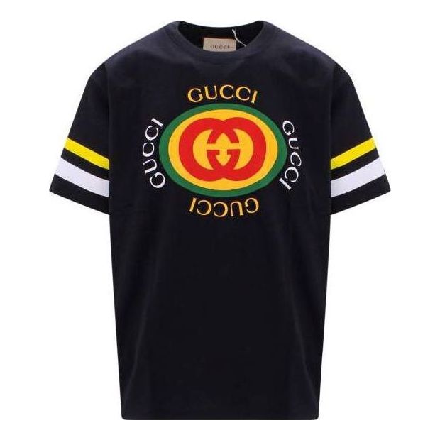 Tričko Gucci Logo Print Cotton T-Shirt Čierna | 616036-XJFFU-1152, 0