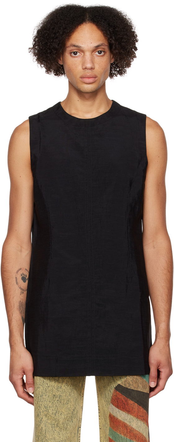 Tielko Eckhaus Latta Sleeveless Crewneck Tank Top Čierna | 5005-EL-AW22-SB SPORT BLACK, 0