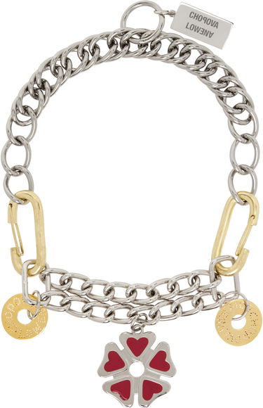 Náhrdelník Chopova Lowena Chopova Lowena Double Decker Chain Necklace with Flower Charm Metalická | 6586, 0