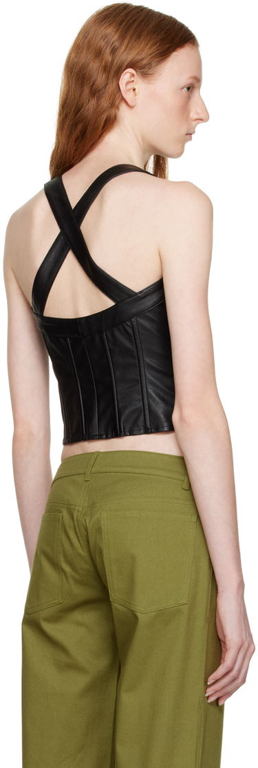 Tielko Miaou Miaou Hannah Jewett Edition Valda Faux-Leather Tank Top Čierna | 7056PUBLK, 2
