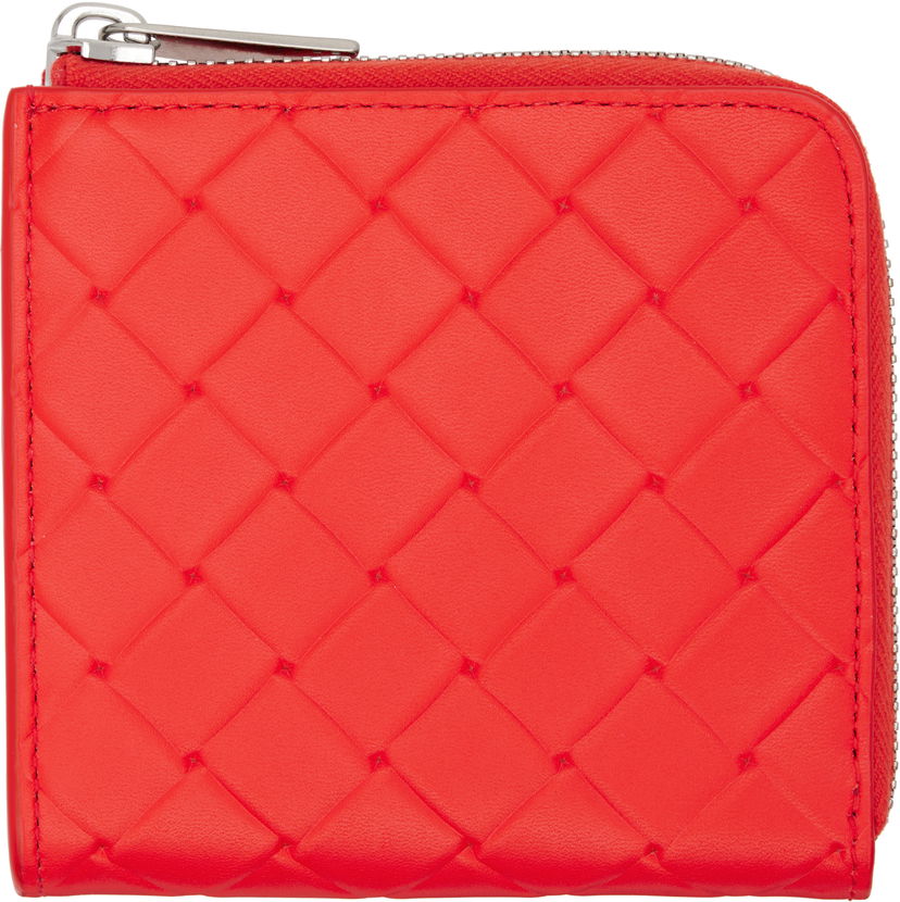 Peňaženka Bottega Veneta Bottega Veneta Intrecciato Stamp Square Zip Around Wallet Červená | 817741V0AQ16530