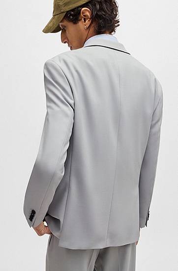 Bunda BOSS Men's Stretch Twill Jacket with Full Lining Šedá | 50538431, 1