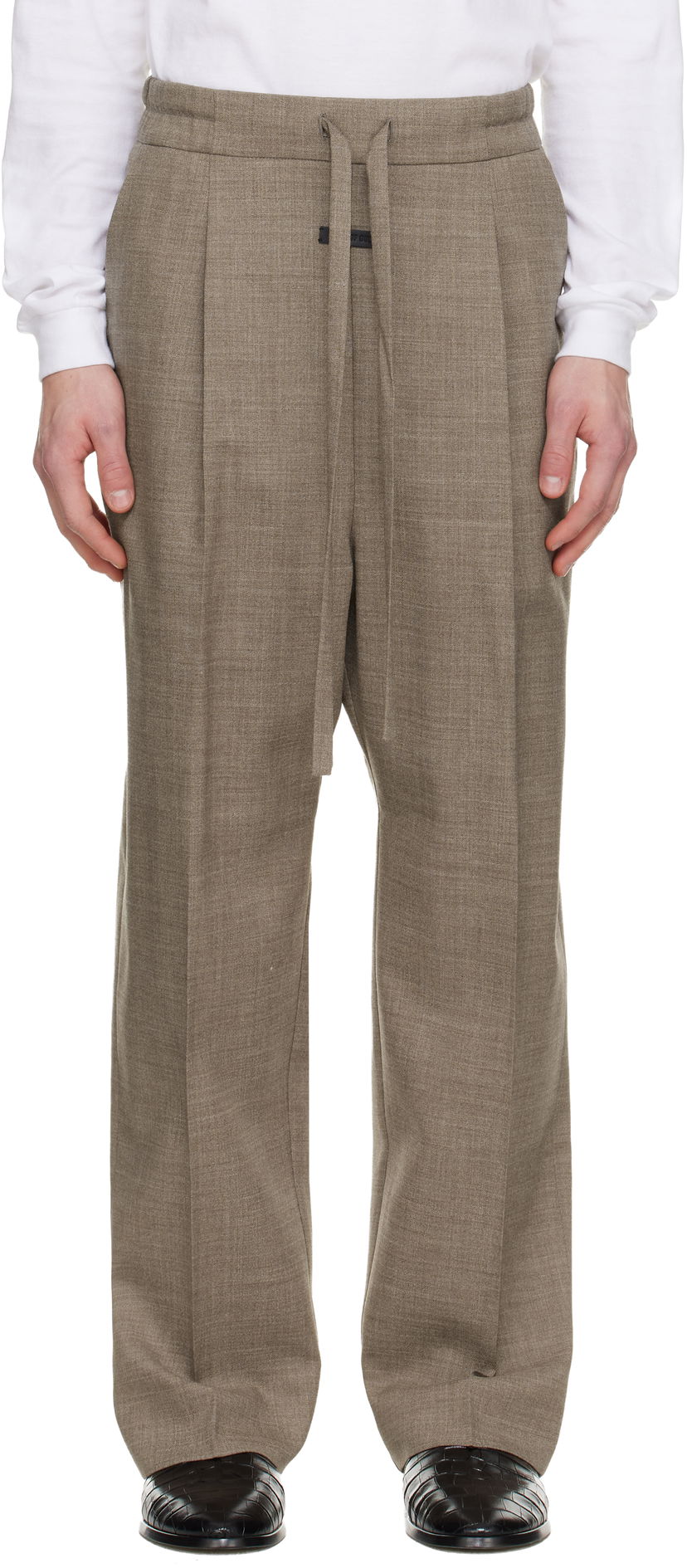 Nohavice Fear of God Virgin Wool Drawstring Straight Trousers Hnedá | FG25FW65-650TRW-288