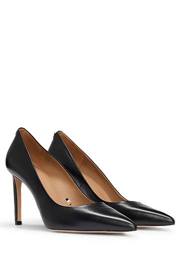 Doplnky BOSS Leather Pointed-Toe Pumps Čierna | 50504280