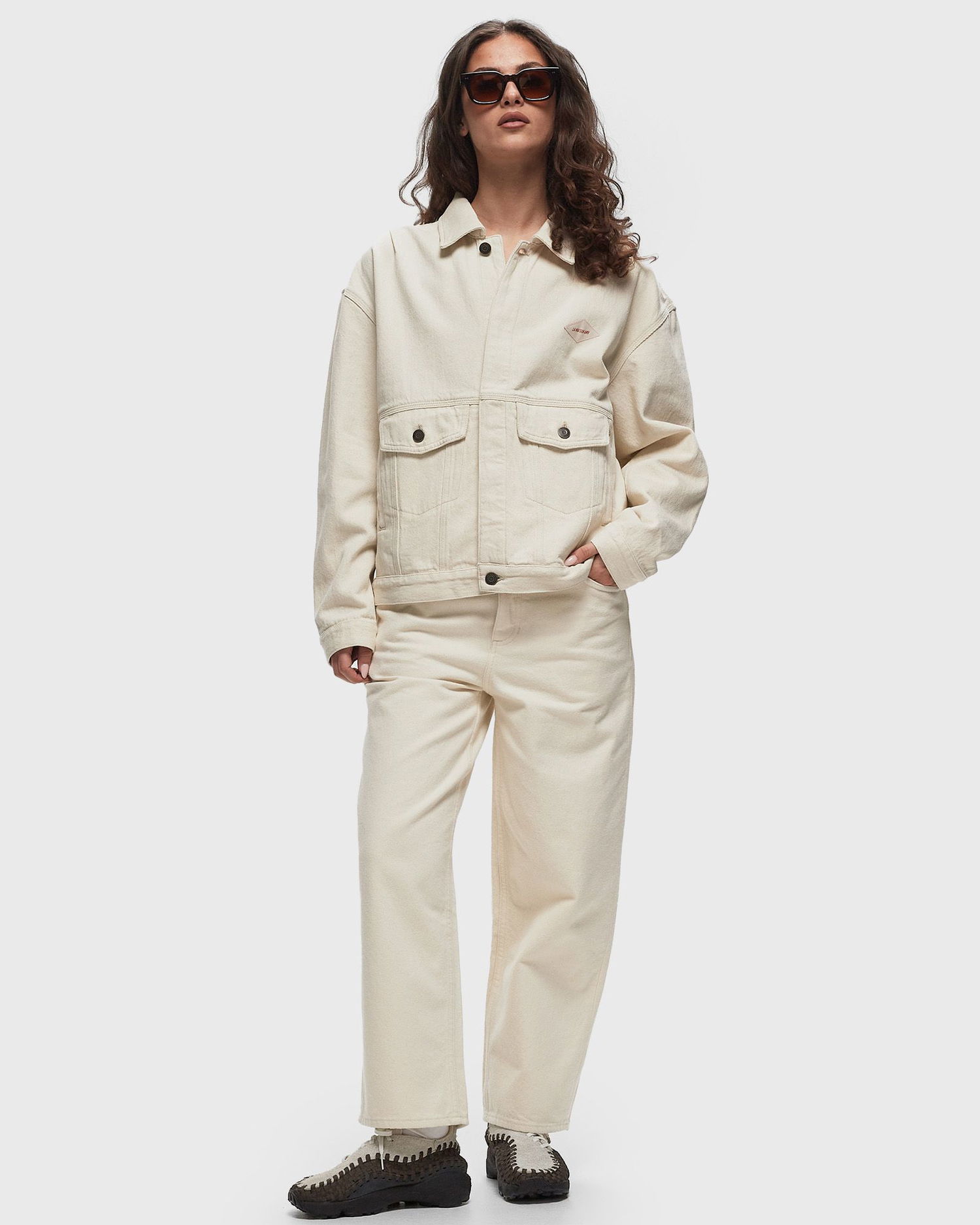 Bunda American Vintage Tineborow Beige Denim Jacket Béžová | TINE16GE24-ECRU, 1