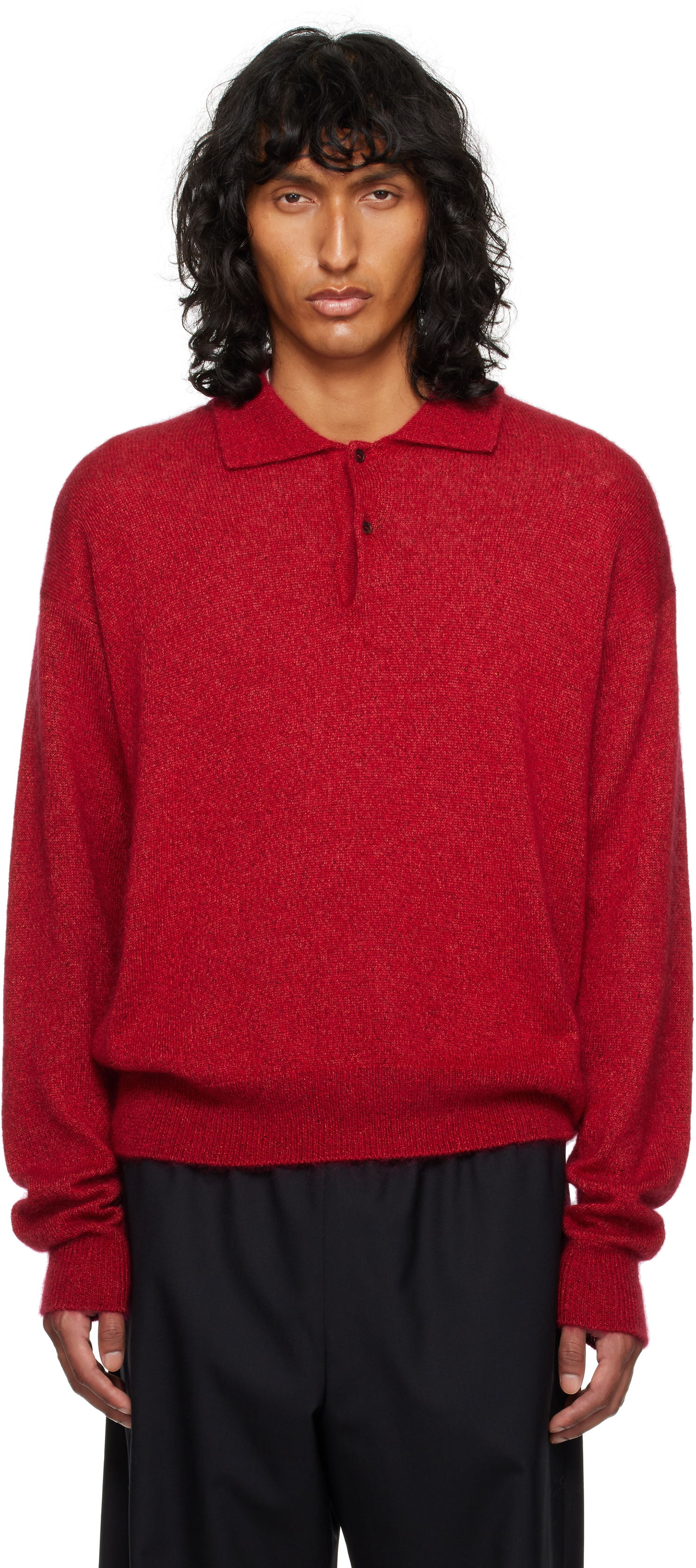 Sveter The Row Gere Knit Polo Sweater Červená | 625-Y872, 0