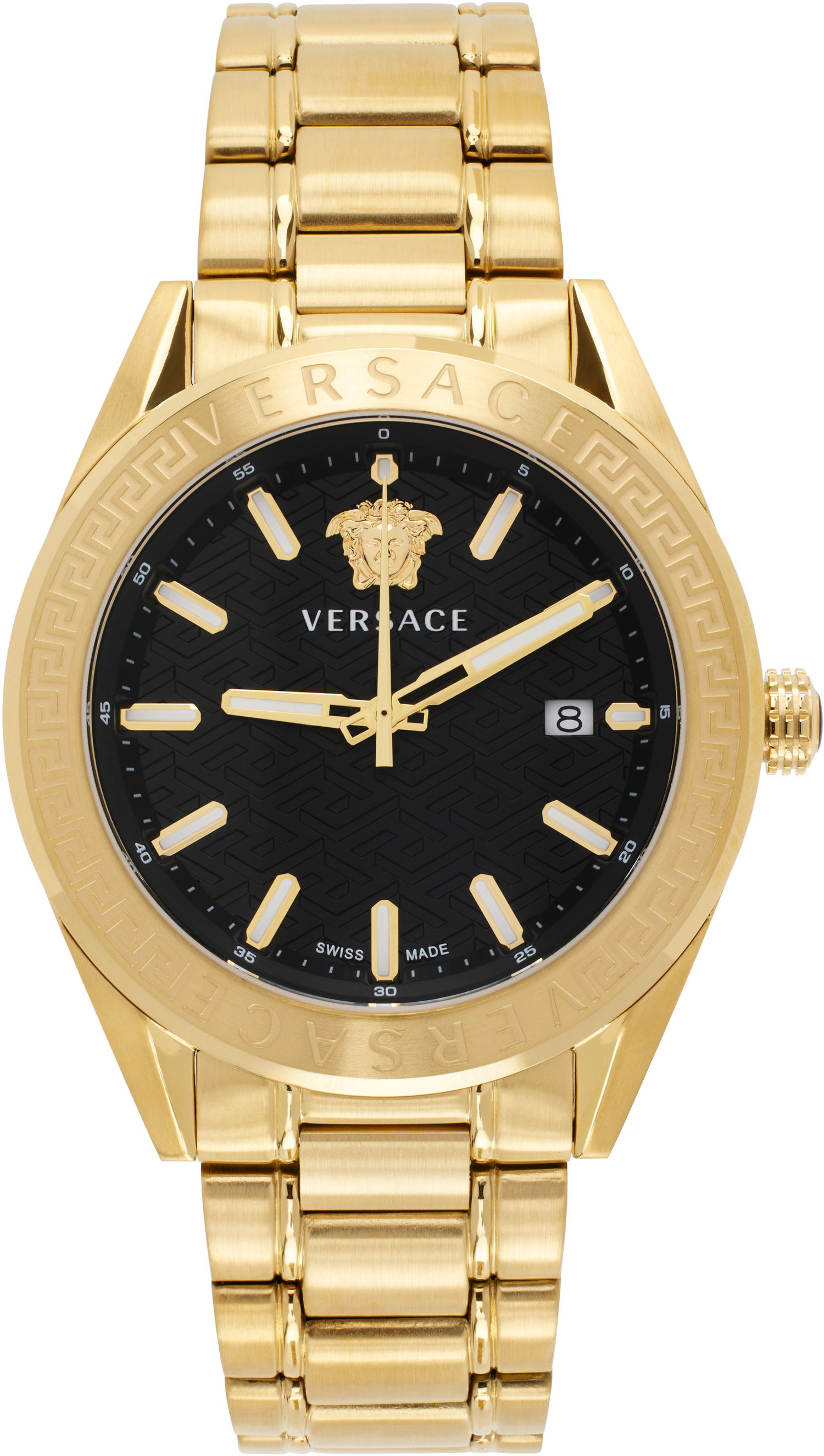 Hodinky Versace Gold-Tone V-Code Watch Metalická | VE6A00623, 0