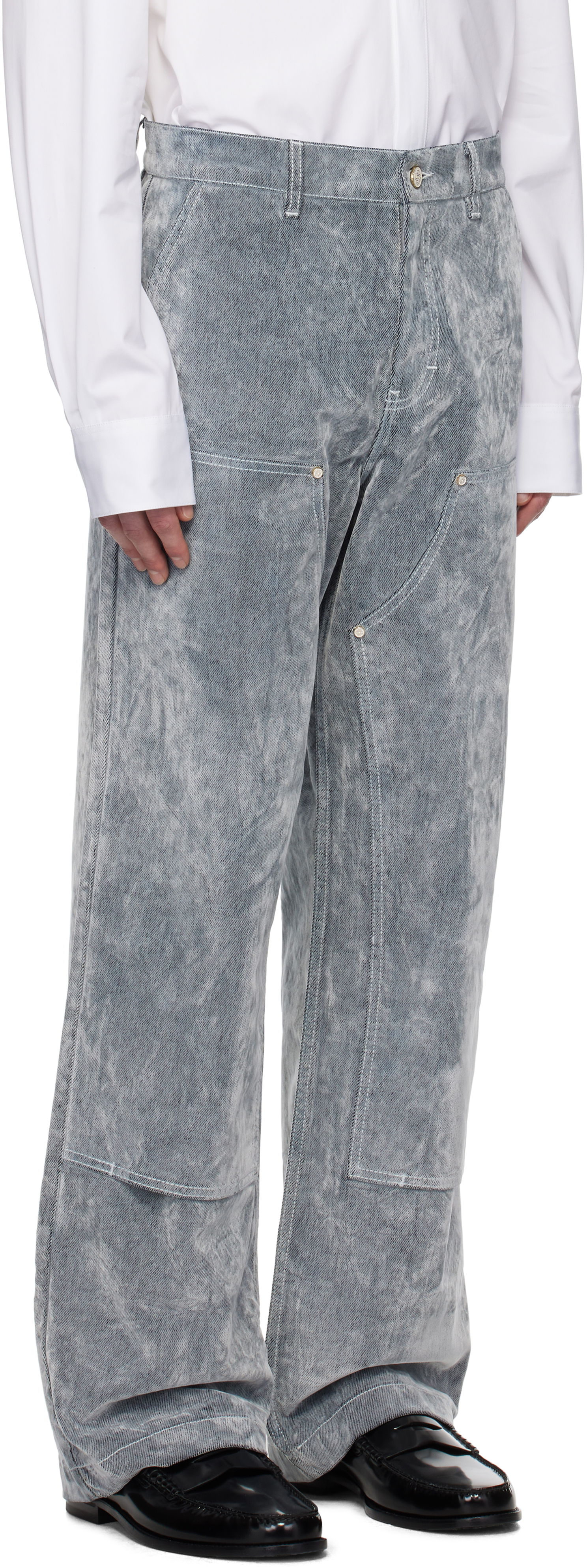 Džínsy Casablanca Casablanca Peach Texture Wide Leg Jeans Šedá | MPS25-TR-301-01, 1
