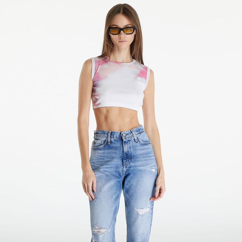 Tielko CALVIN KLEIN Cropped Tank Top White Biela | J20J223163 0LA