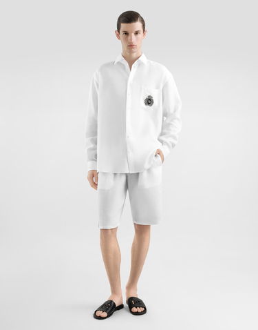 Košeľa Dolce & Gabbana Dolce & Gabbana Heraldic Patch Linen Shirt Biela | G5MS2ZFU4IKW0800, 1