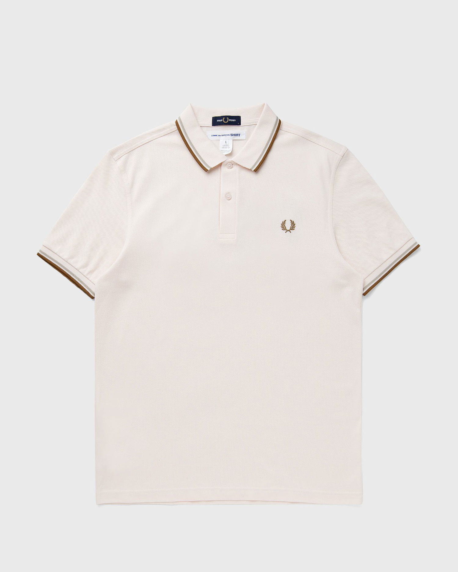 Polo tričko Comme des Garçons Fred Perry Knit T-Shirt Béžová | FO-T501-S25-3, 0