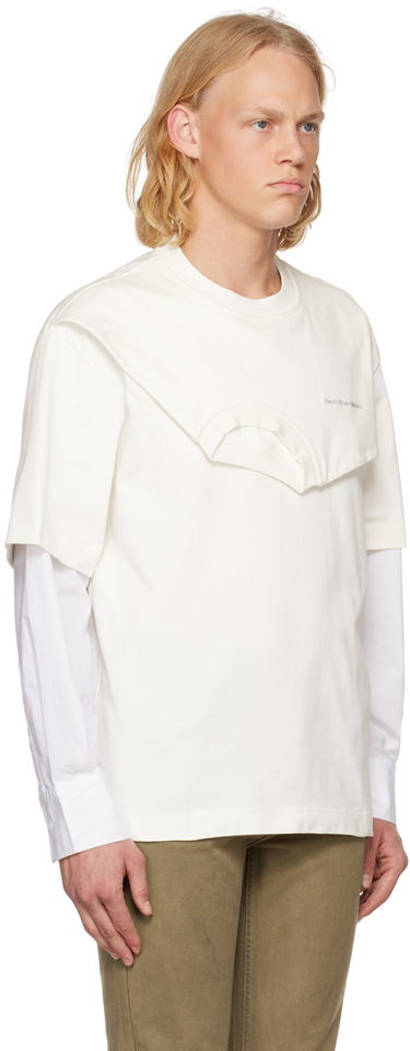 Tričko Feng Chen Wang Feng Chen Wang Double Collar Long Sleeve T-Shirt Biela | FMF14SS04, 1