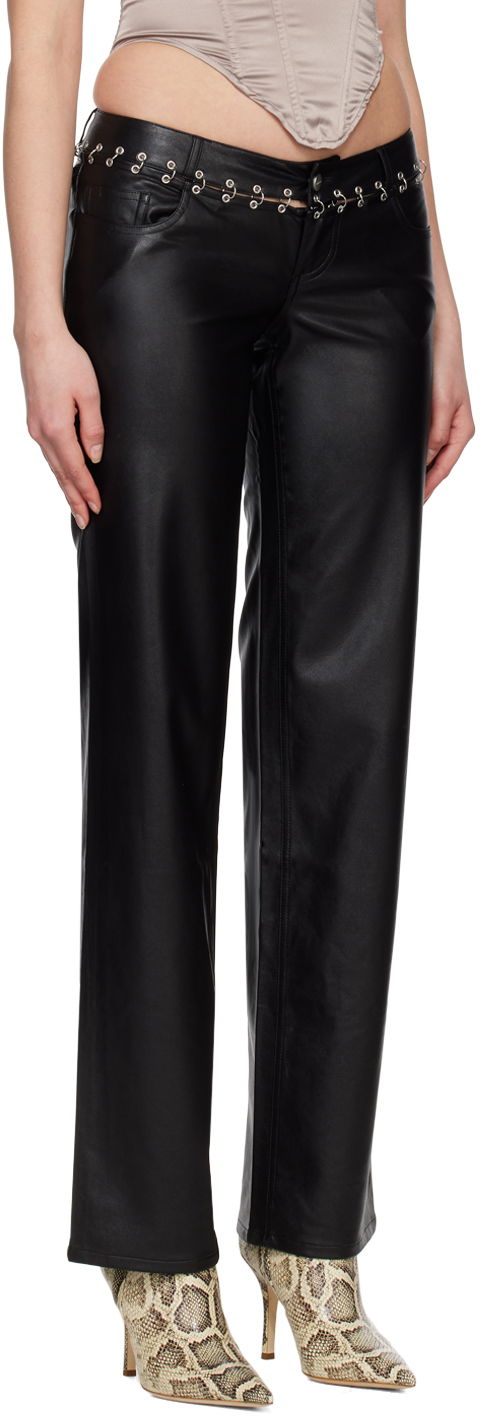 Nohavice Miaou Miaou Marco Faux-Leather Pants Čierna | 1033PUBLK, 1