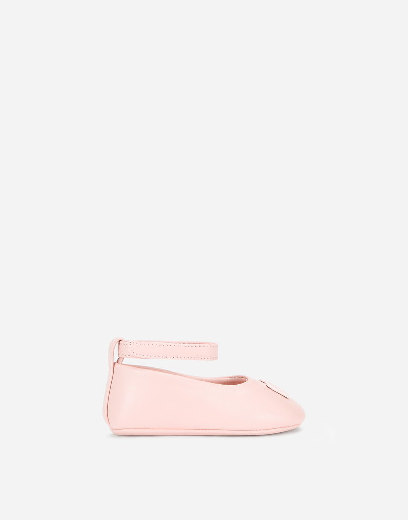 Tenisky a topánky Dolce & Gabbana Nappa Ballet Flats With Ankle Strap For First Steps (19-26) Ružová | DK0065A129380400