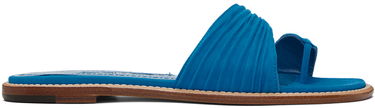 Starostlivosť o obuv Manolo Blahnik Manolo Blahnik Tibo Suede Toe-Ring Sandals Modrá | 423-1670, 0