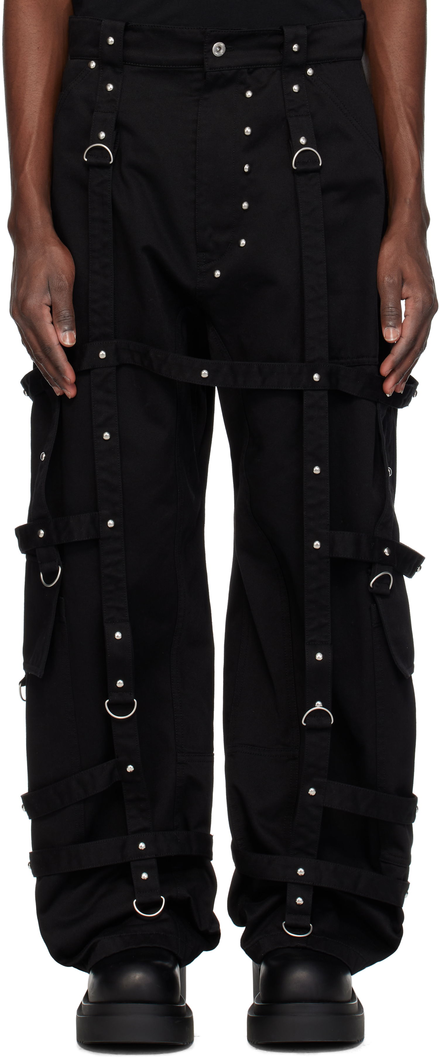 Cargo nohavice We11done We11done Strapped Cargo Pants Čierna | WD-PT0-25-246-M-BK, 0