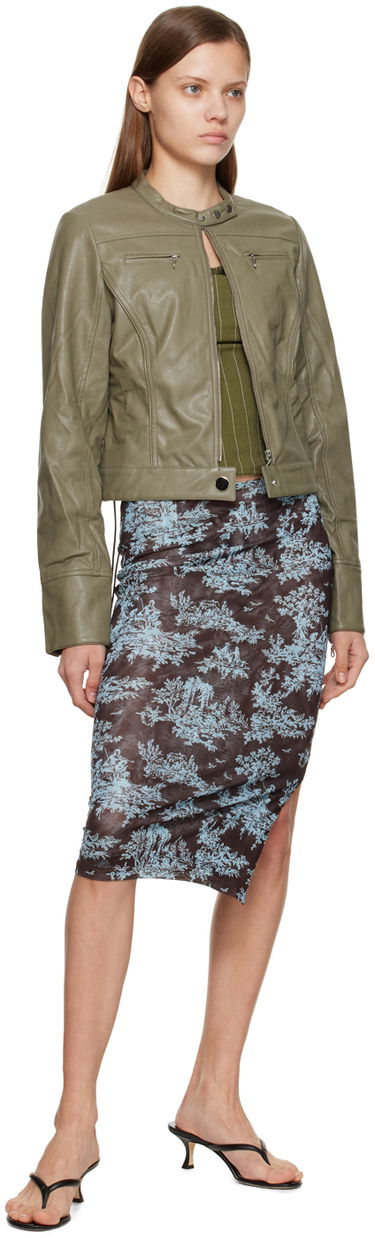 Sukňa Miaou Miaou Moni Toile Print Midi Skirt Hnedá | 4005PM2CHT, 3