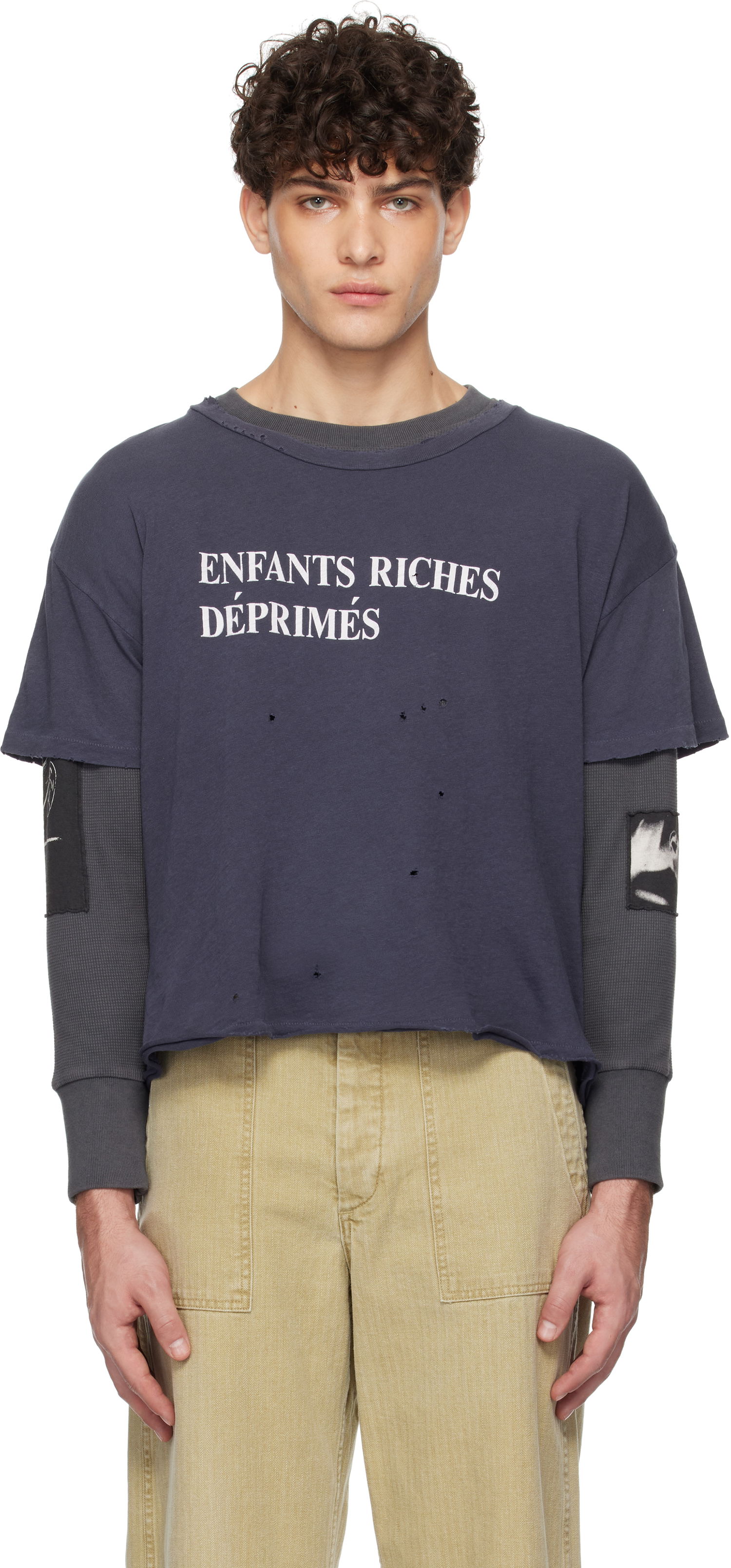 Tričko Enfants Riches Déprimés Classic Logo Distressed T-Shirt Navy | 010-780, 0