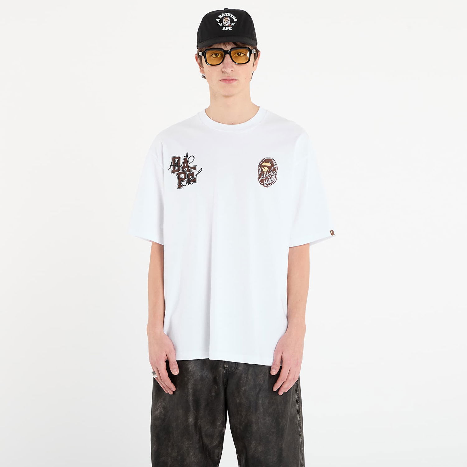 Tričko BAPE BAPE® x FOOTSHOP - Scribble Logo Tee UNISEX White Biela | 001TEL721323MWHT, 0