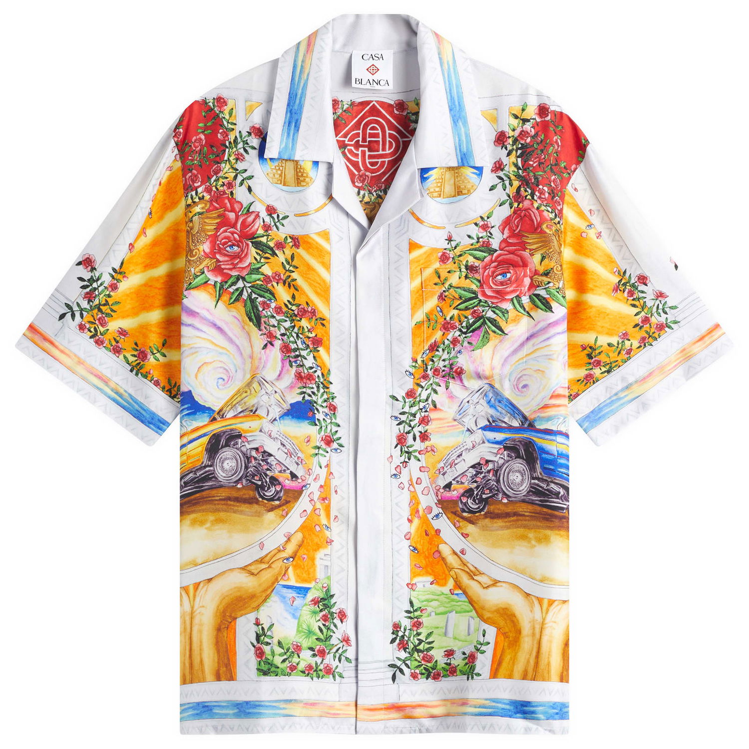 Košeľa Casablanca Casablanca Silk Cuban Collar Short Sleeve Shirt Rôznofarebný | U-MS25-SH-003-05, 0