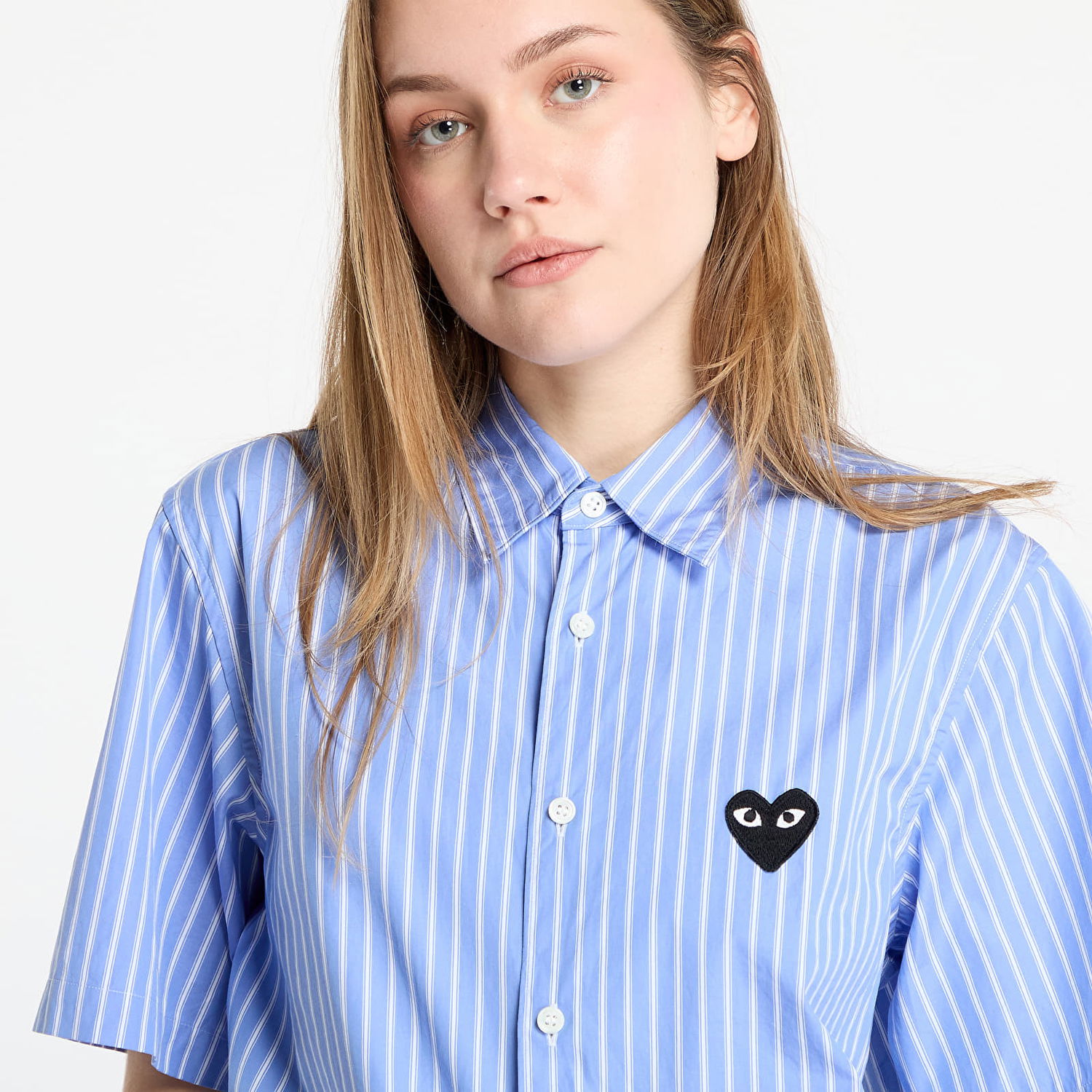 Košeľa Comme des Garçons Black Emblem Stripe Shirt Modrá | AX-B022 STRIPE, 1