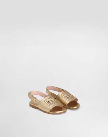 Doplnky Dolce & Gabbana Dolce & Gabbana Calfskin Sandals With DG Logo Metalická | D20100A12538H944, 1
