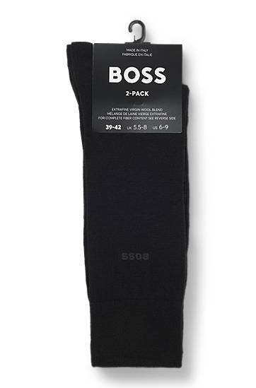 Ponožky BOSS Two-Pack of Wool Blend Socks Čierna | 50509431, 1