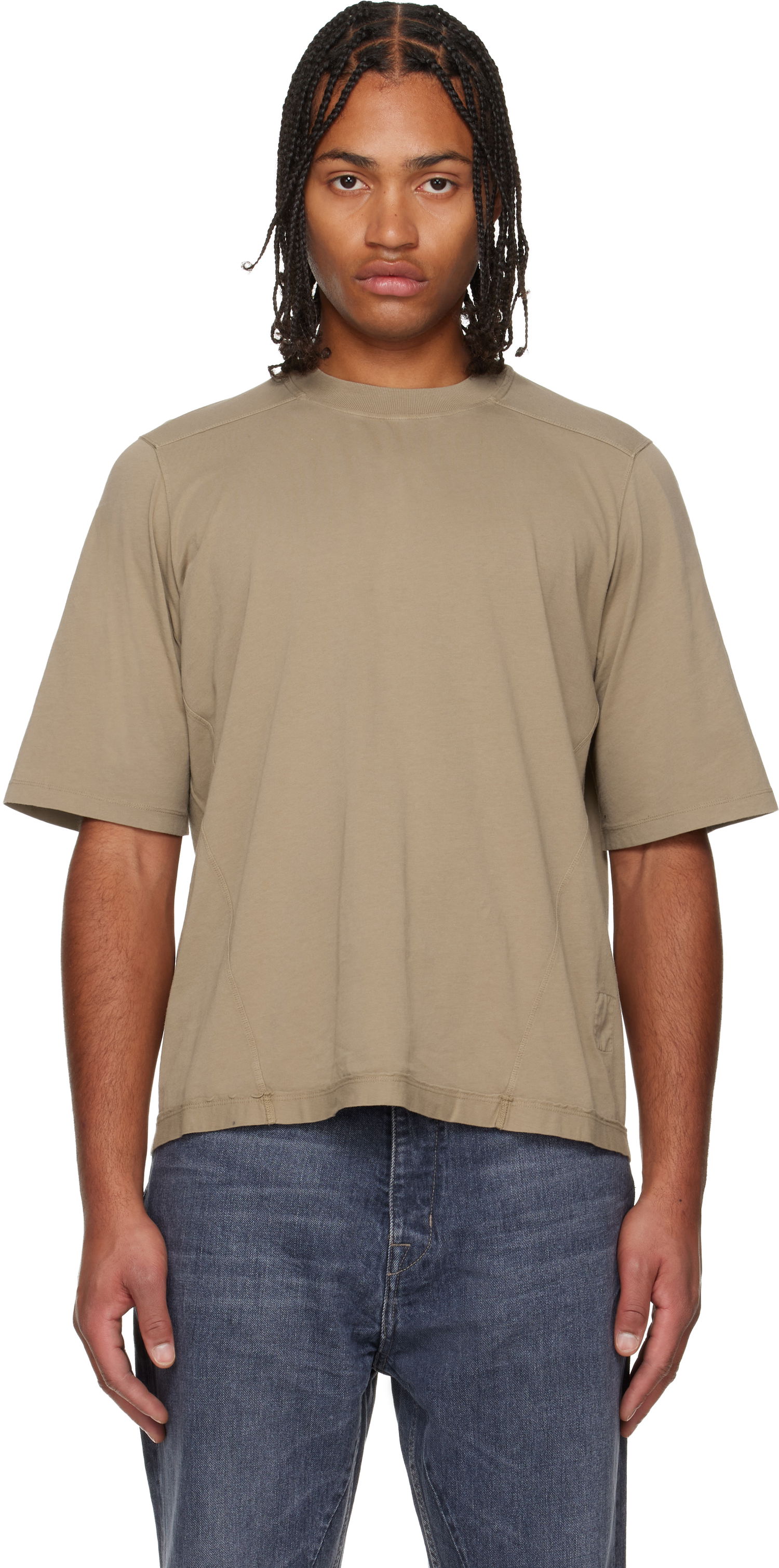 Tričko Rick Owens DRKSHDW Concordians Walrus T-shirt Béžová | DU02E7252 RNP, 0