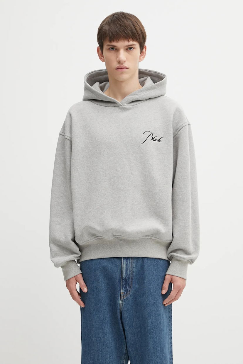 Mikina Rhude Classique Plain Hoodie Šedá | RHFW25HO03829