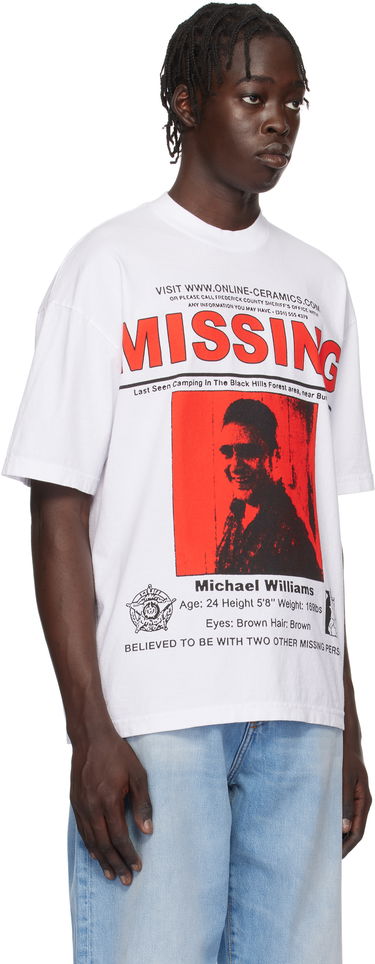 Tričko Online Ceramics Online Ceramics 'Missing' Graphic T-Shirt Biela | Missing Tee, 1