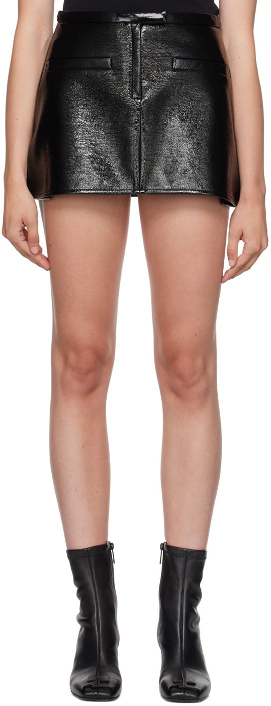 Sukňa Courrèges Courrèges Women's Trapeze Leather Miniskirt Čierna | 323CJU116VY0014, 0
