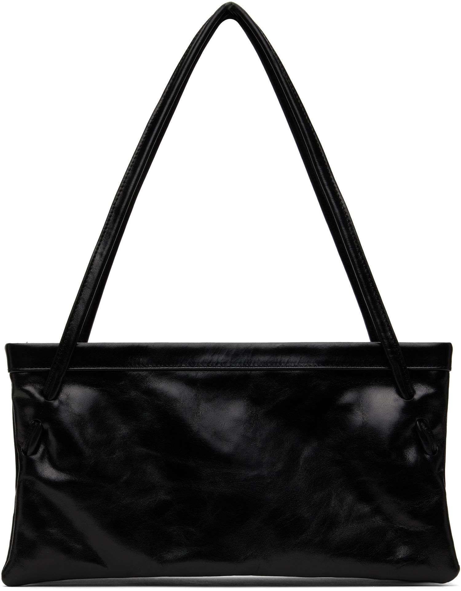 Taška cez rameno BY FAR BY FAR Hannah Creased Leather Shoulder Bag Čierna | MWBSB057CL034BK001PL, 0