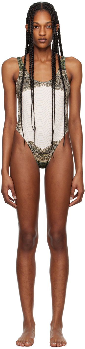 Plavky Jean Paul Gaultier 'The Cartouche' One Piece Swimsuit Biela | 24/25-F-MB013-J540-400300156, 0