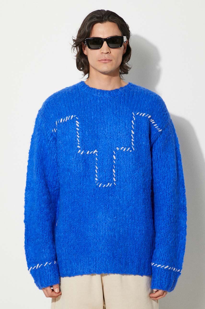 Sveter Marcelo Burlon Sweater Crewneck Modrá | CMHE035F24KNI0054501, 0
