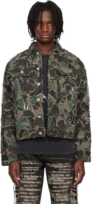 Bunda Who Decides War Who Decides War Camo Trucker Jacket Zelené | 1131230011SS25, 0