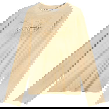 Tričko Acne Studios Men's Long Sleeve Faded Logo T-Shirt, Size Large Béžová | CL0361-AE0, 1