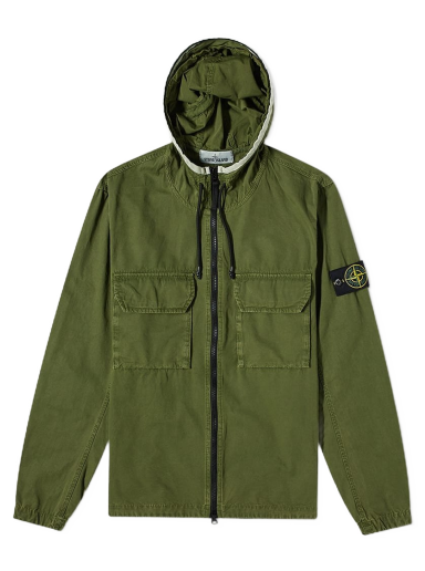 Bunda Stone Island Garment Dyed Hooded Shirt Jacket Zelené | 7615122WN-V0158