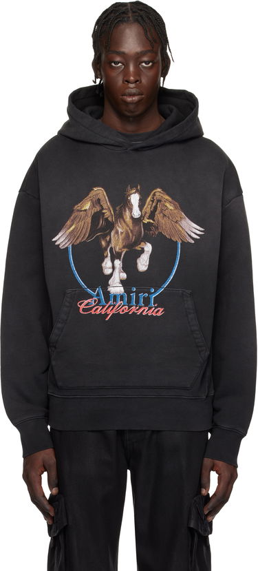 Mikina AMIRI Vintage Wash Pegasus Oversized Hoodie Čierna | AMJYHD1080, 0