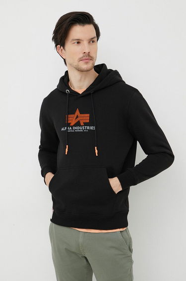 Mikina Alpha Industries Logo Hoodie Čierna | 178312RB.03, 0